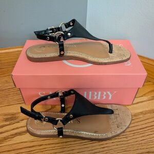 New In Box Sam & Libby Women’s Size 7 Beautiful Black Thong Sandal